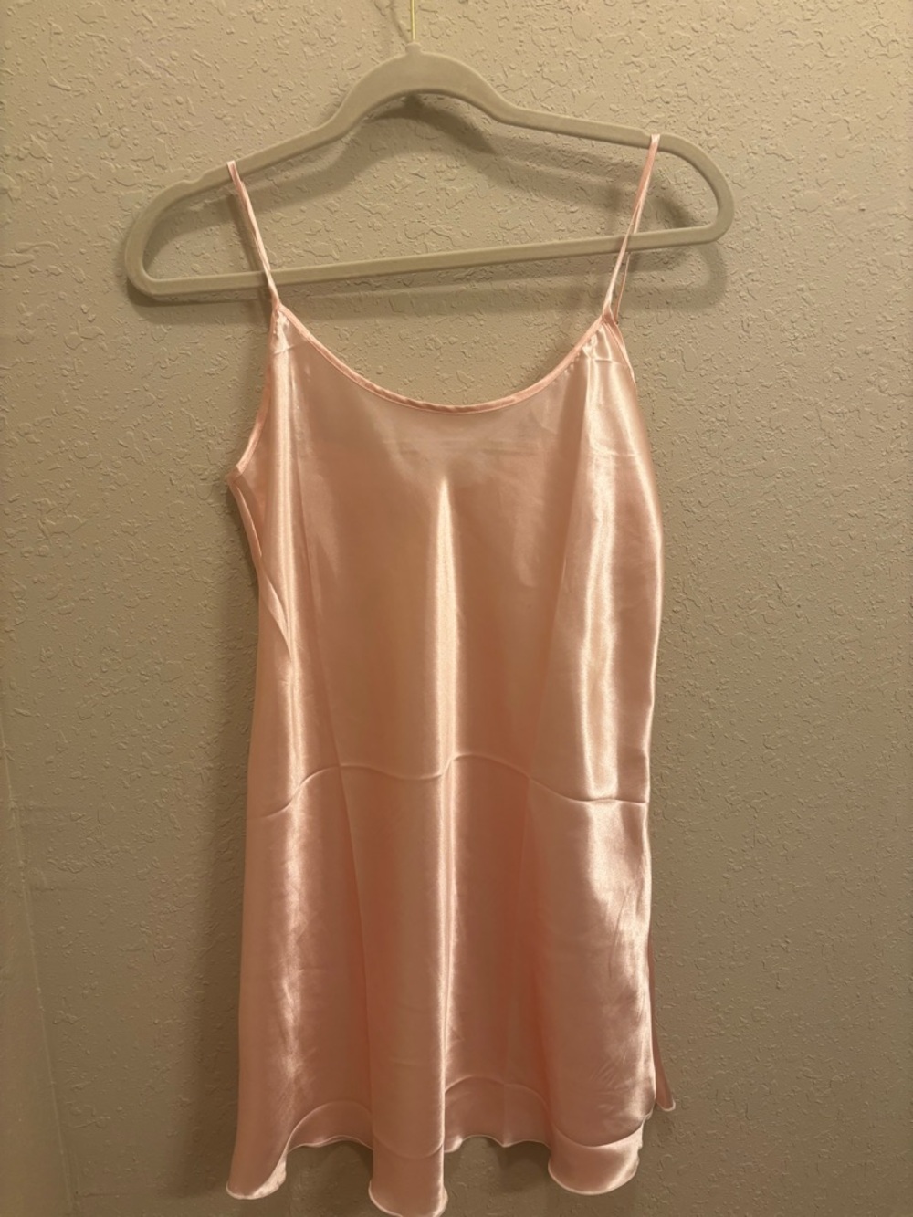 SHEIN Pale Pink Satin Slip Mini Dress